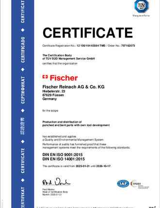 ISO 9001 and ISO 14001 Certificate